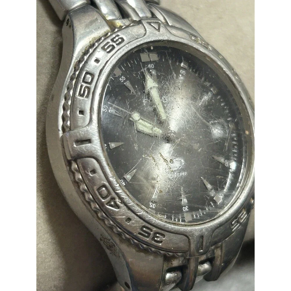 fossil watch men stainless steel silver